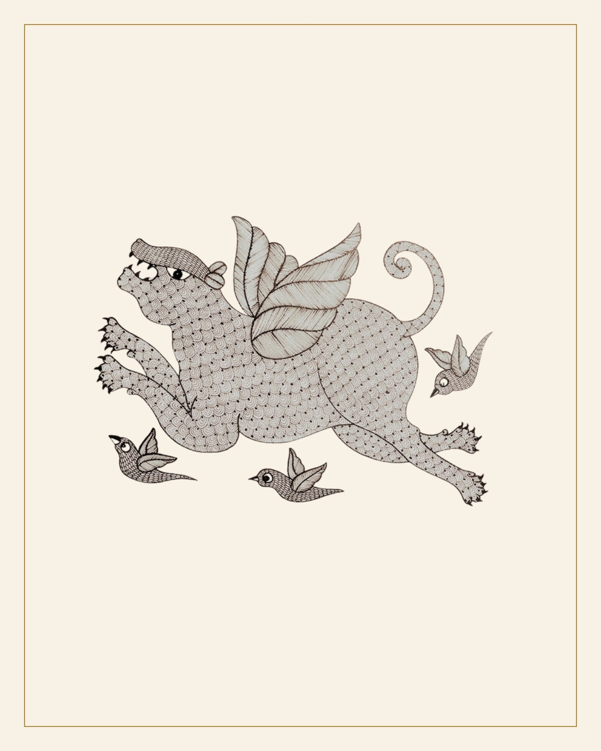 Handcrafted Traditional Gond Painting | Traditional Tribal Folk Art of Madhya Pradesh — Saptadhārā