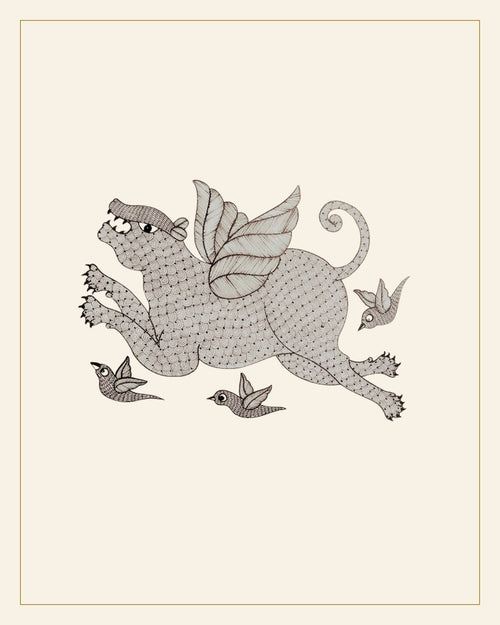 Handcrafted Traditional Gond Painting | Traditional Tribal Folk Art of Madhya Pradesh — Saptadhārā