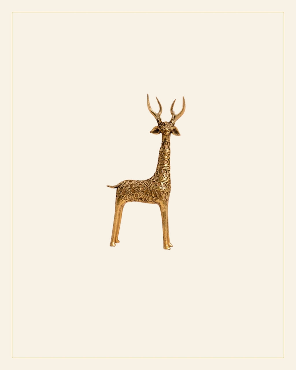 Brass Medium Tribal Deer Showpiece · Bell Metal — Saptadhārā