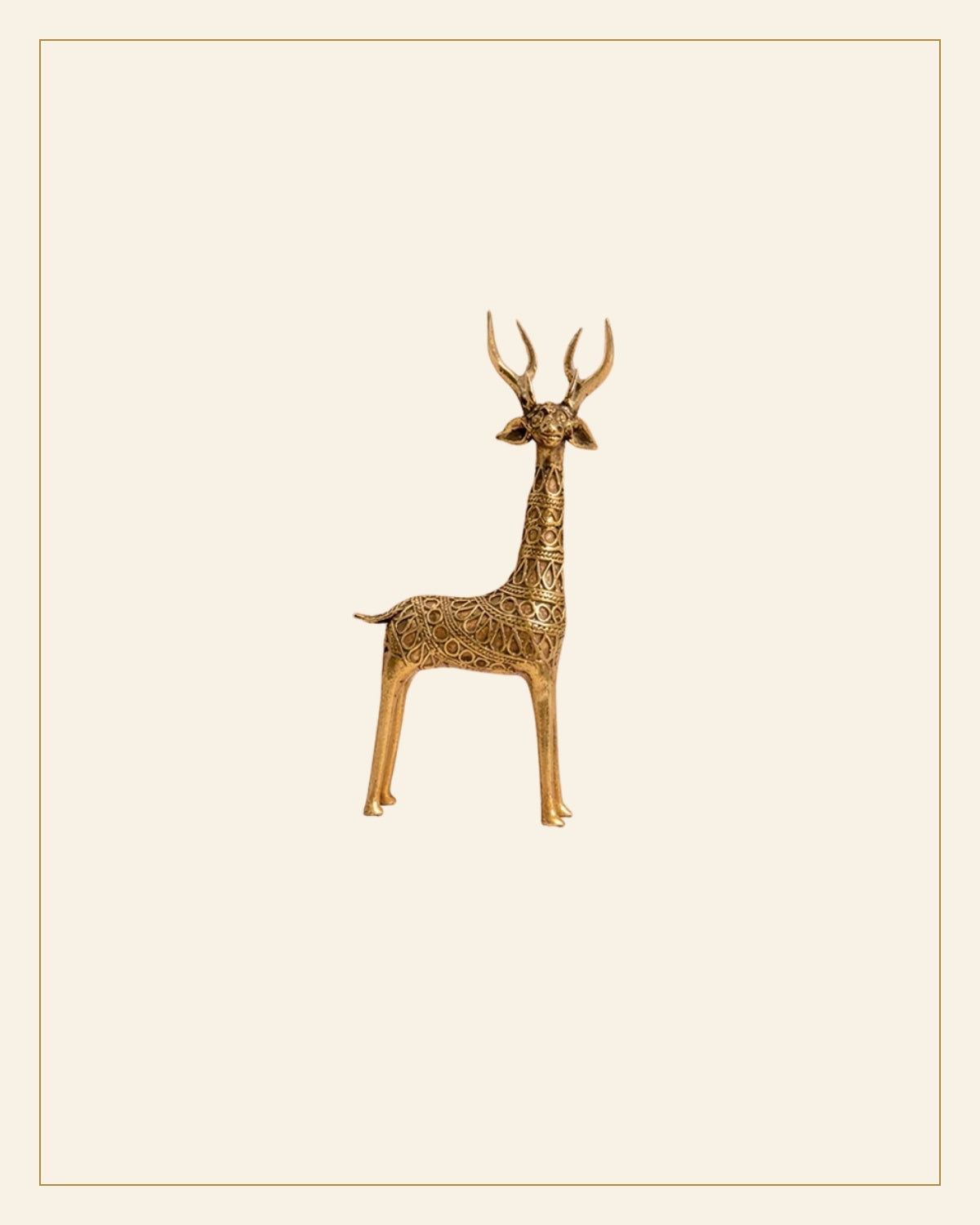 Brass Medium Tribal Deer Showpiece · Bell Metal — Saptadhārā