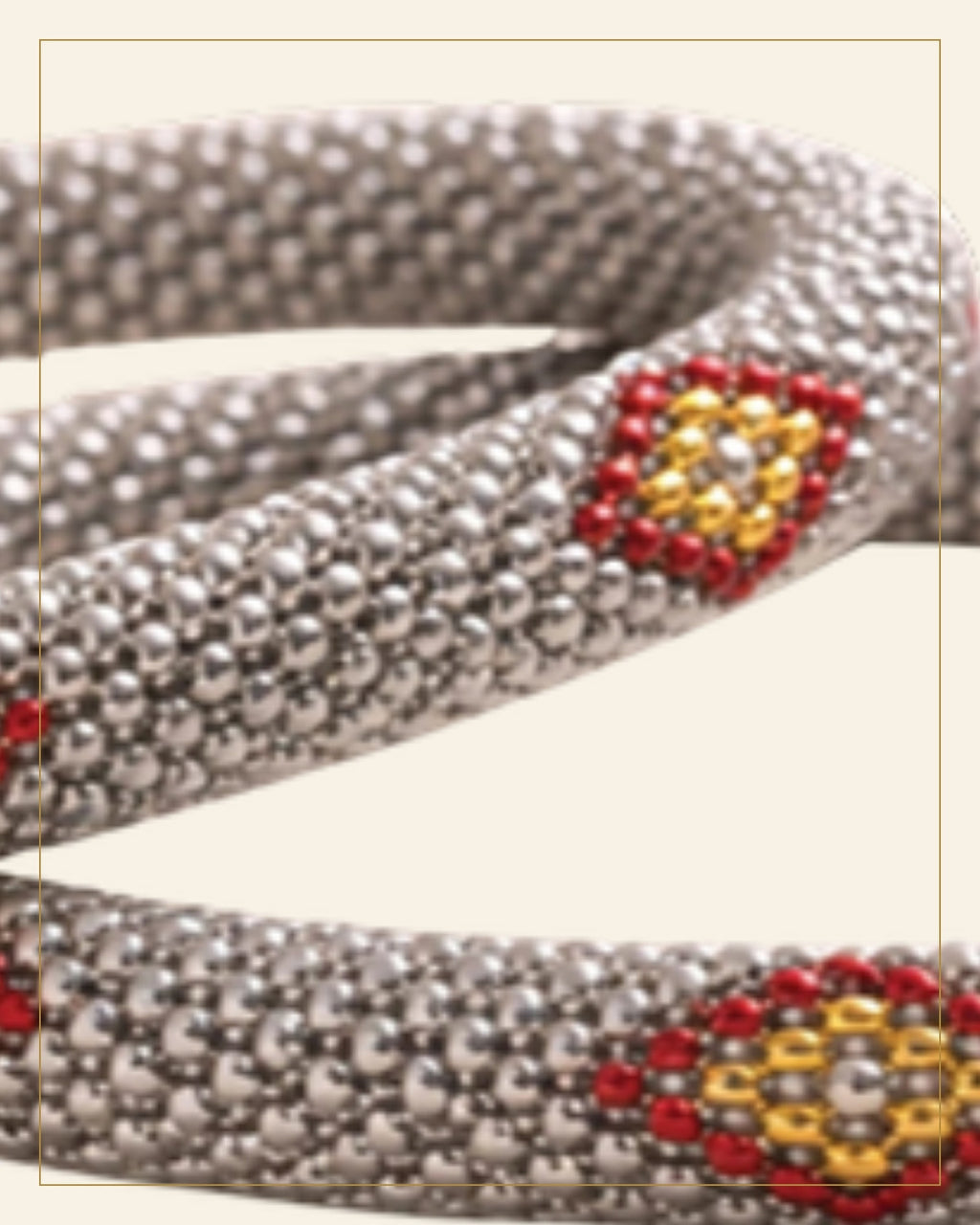Handcrafted Beaded Bangles – Traditional Ethnic Jewelry (Set of 1) — Saptadhārā detail