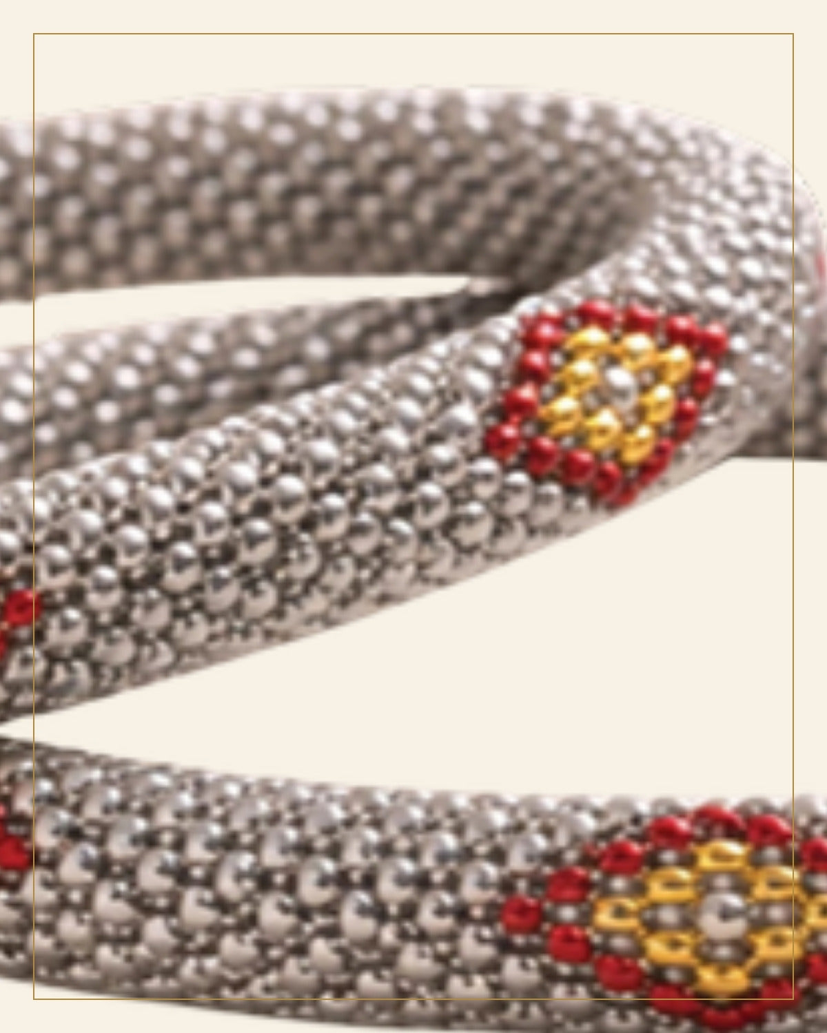 Handcrafted Beaded Bangles – Traditional Ethnic Jewelry (Set of 1) — Saptadhārā detail