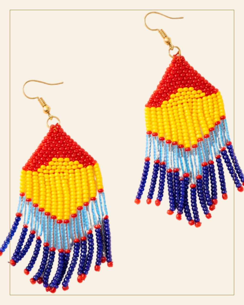 Rangrez Geometric Beaded Earrings · Beadwork — Saptadhārā detail