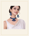 Handcrafted Beaded Choker Necklace Set with Medium Size Pendant — Saptadhārā