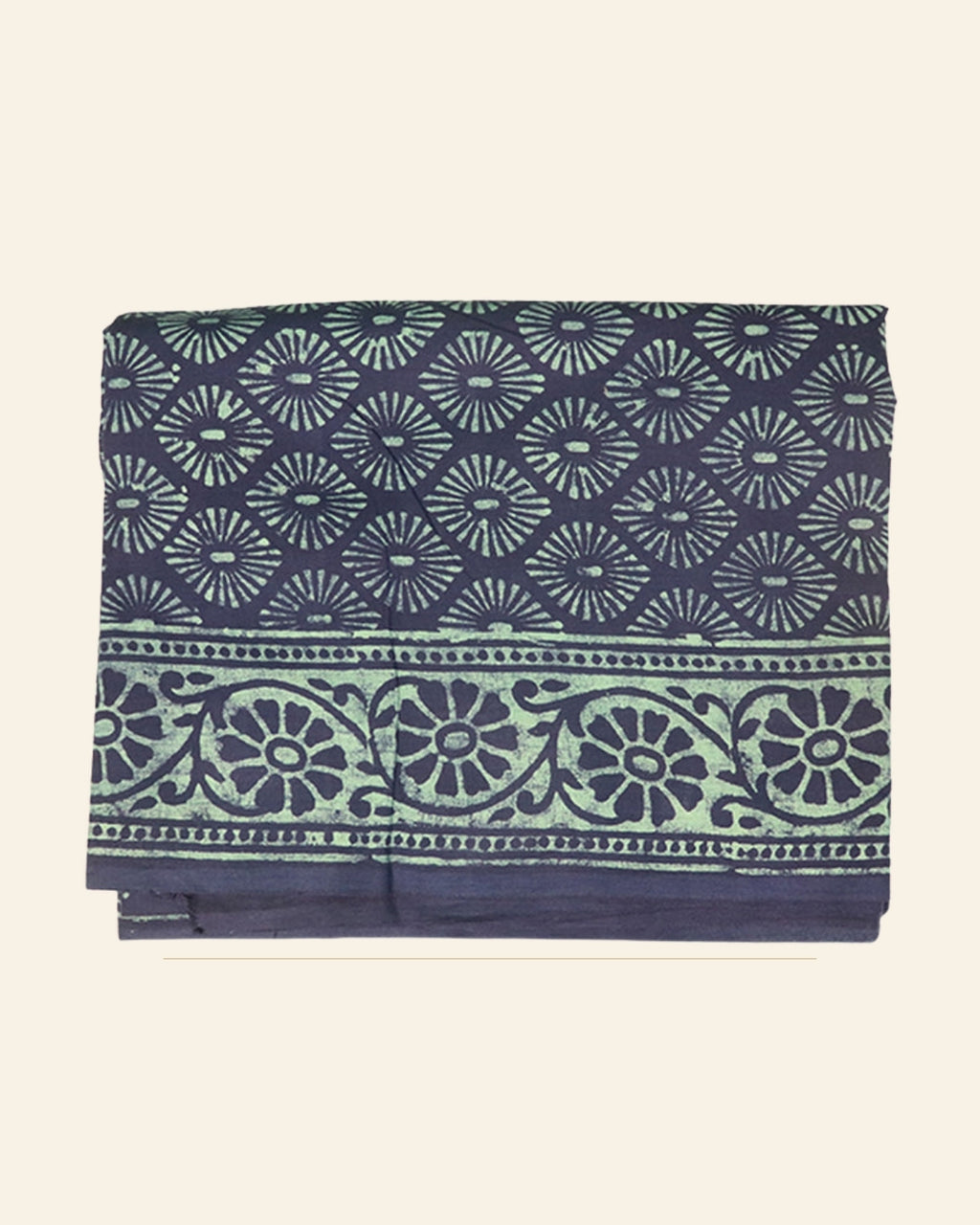 Neel Dabu Print Cotton Dress Material — Saptadhārā studio