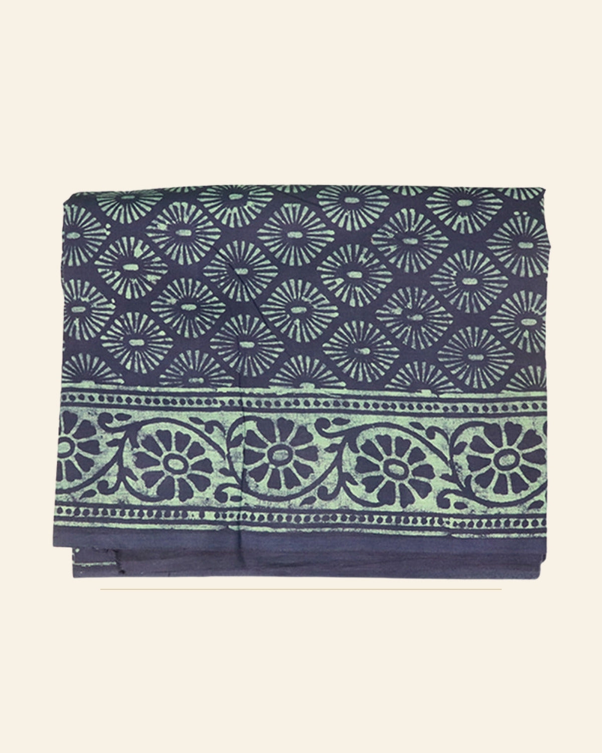 Neel Dabu Print Cotton Dress Material — Saptadhārā studio