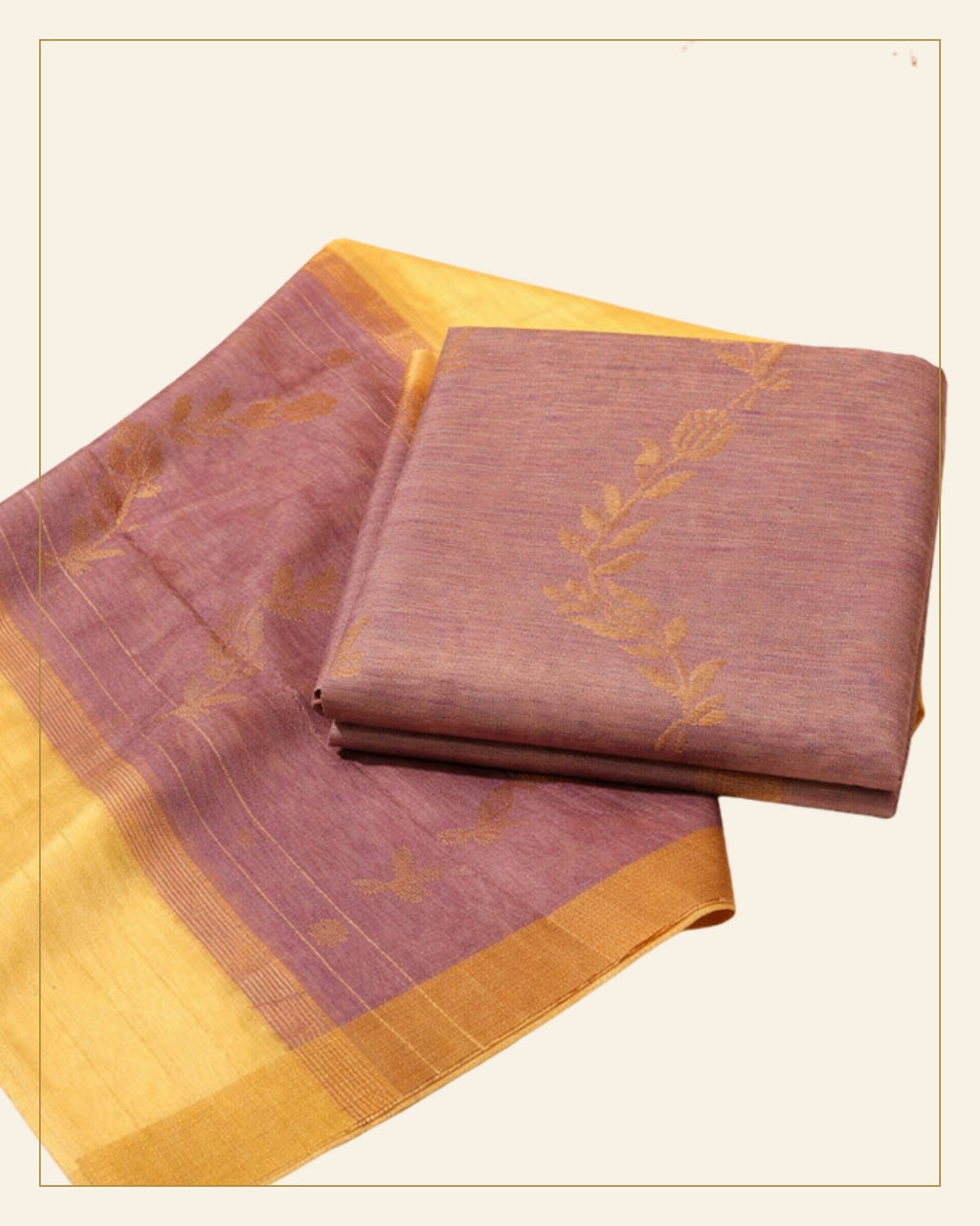 Handwoven Unstitched Chanderi 3 Piece Suit Set (Silk & Mercerized Cotton) — Saptadhārā detail