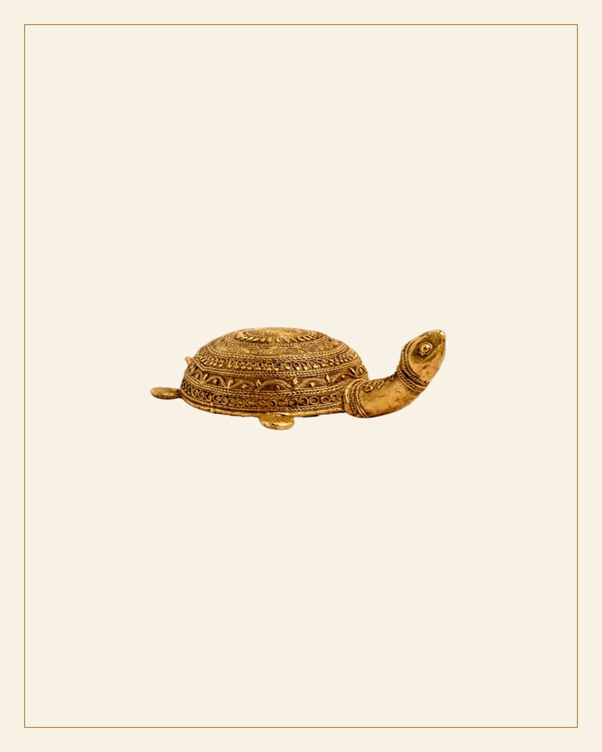 Handcrafted Brass Kachua (Tortoise) Showpiece – Large (Bhareva Craft) — Saptadhārā