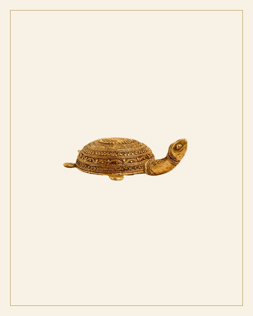 Handcrafted Brass Kachua (Tortoise) Showpiece – Large (Bhareva Craft) — Saptadhārā