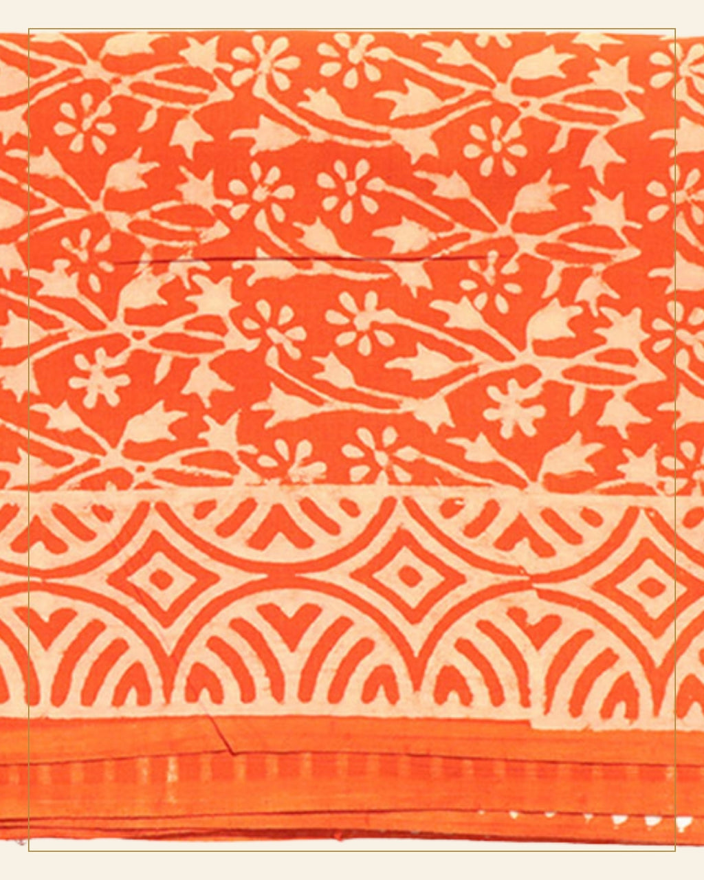 Kesari Dabu Print Cotton Dress Material — Saptadhārā detail