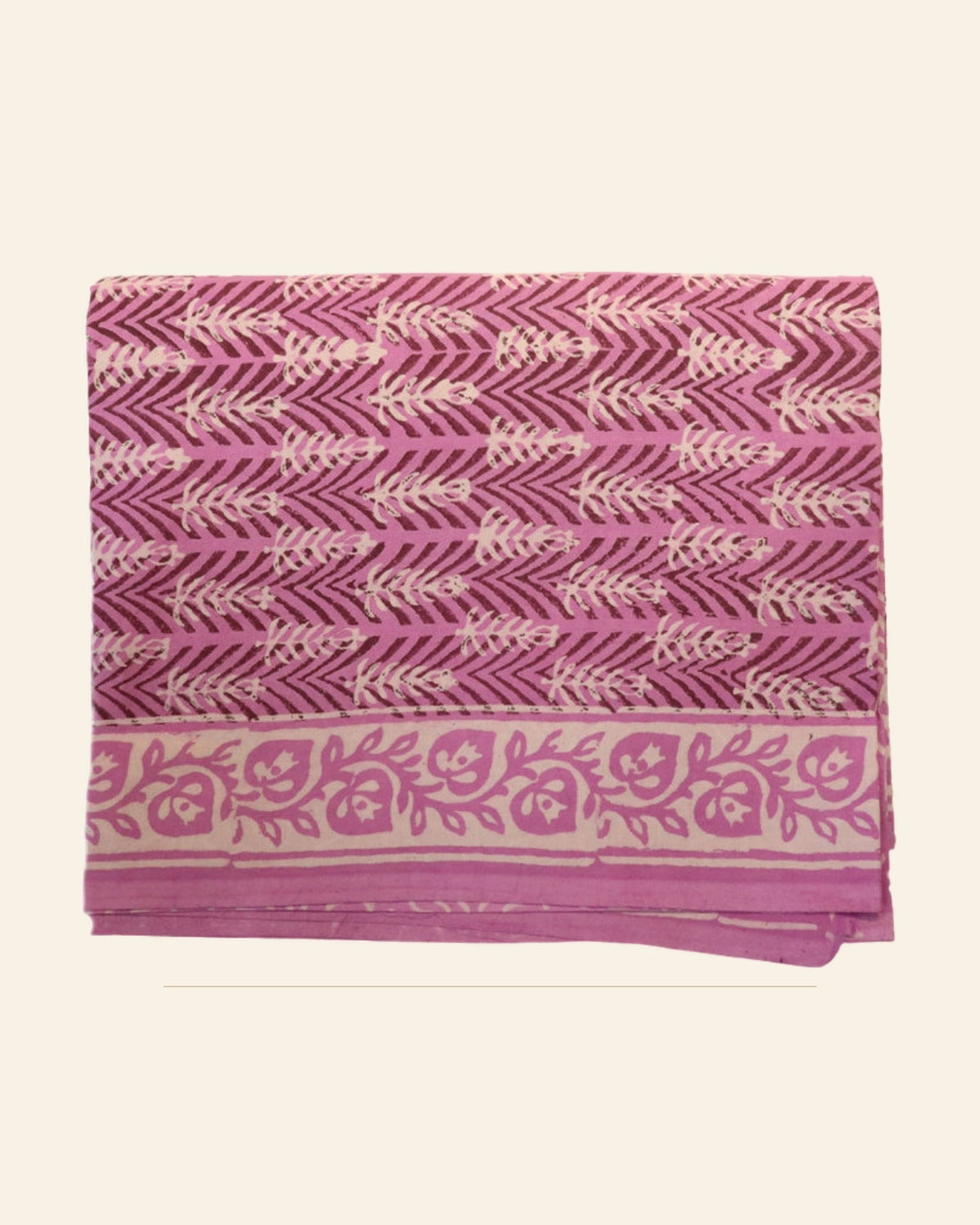 Gulabi Dabu Print Cotton Dress Material — Saptadhārā studio