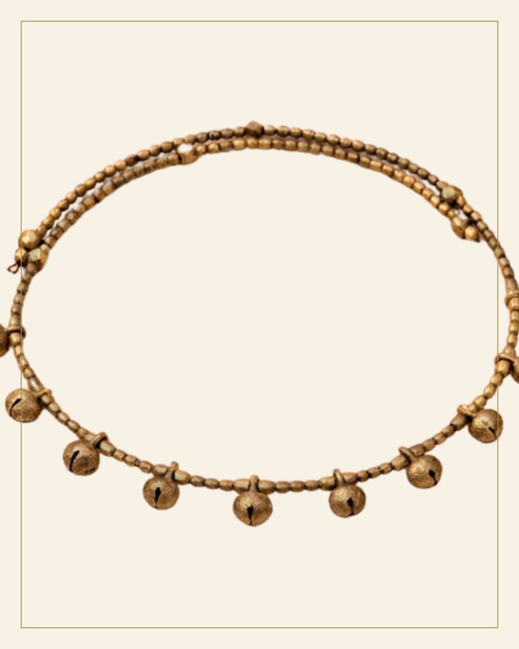 Handcrafted Bell Metal Ghungroo Necklace Set – Antique Finish — Saptadhārā detail