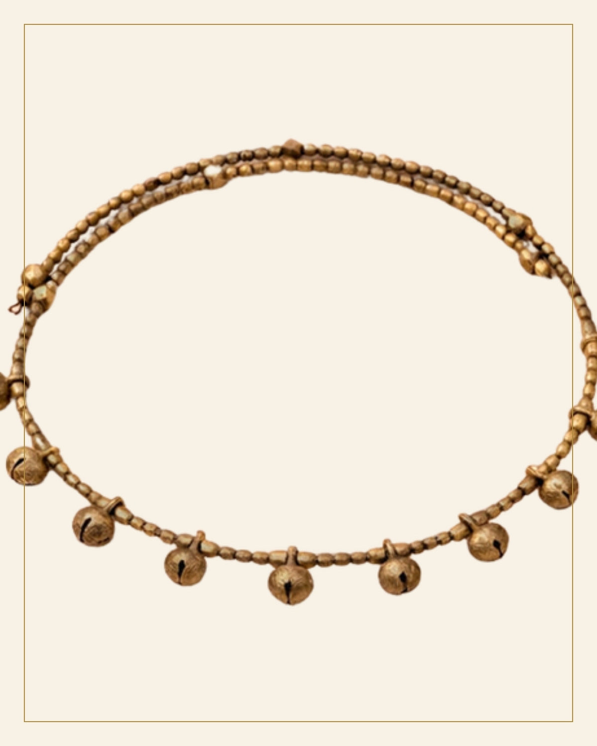 Handcrafted Bell Metal Ghungroo Necklace Set – Antique Finish — Saptadhārā detail