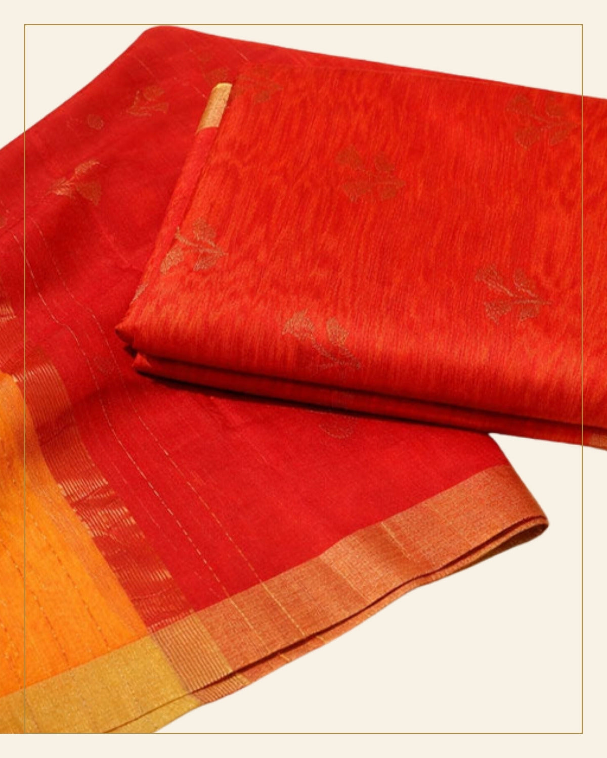 Handwoven Unstitched Chanderi 3 Piece Suit Set (Silk & Mercerized Cotton) — Saptadhārā detail