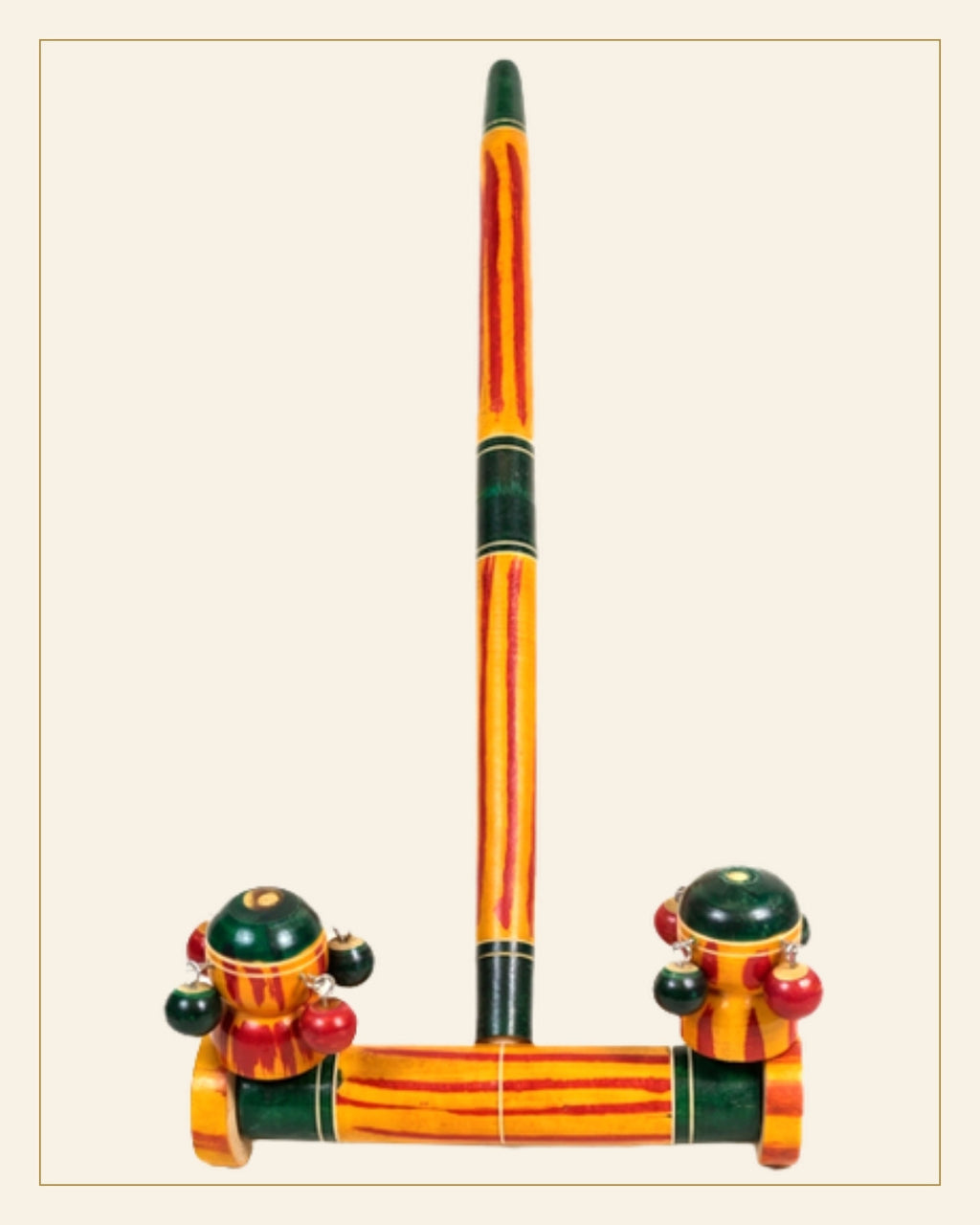 Sheesham Wooden Hath Gaadi Toy · Budhni Lacquerware — Saptadhārā detail