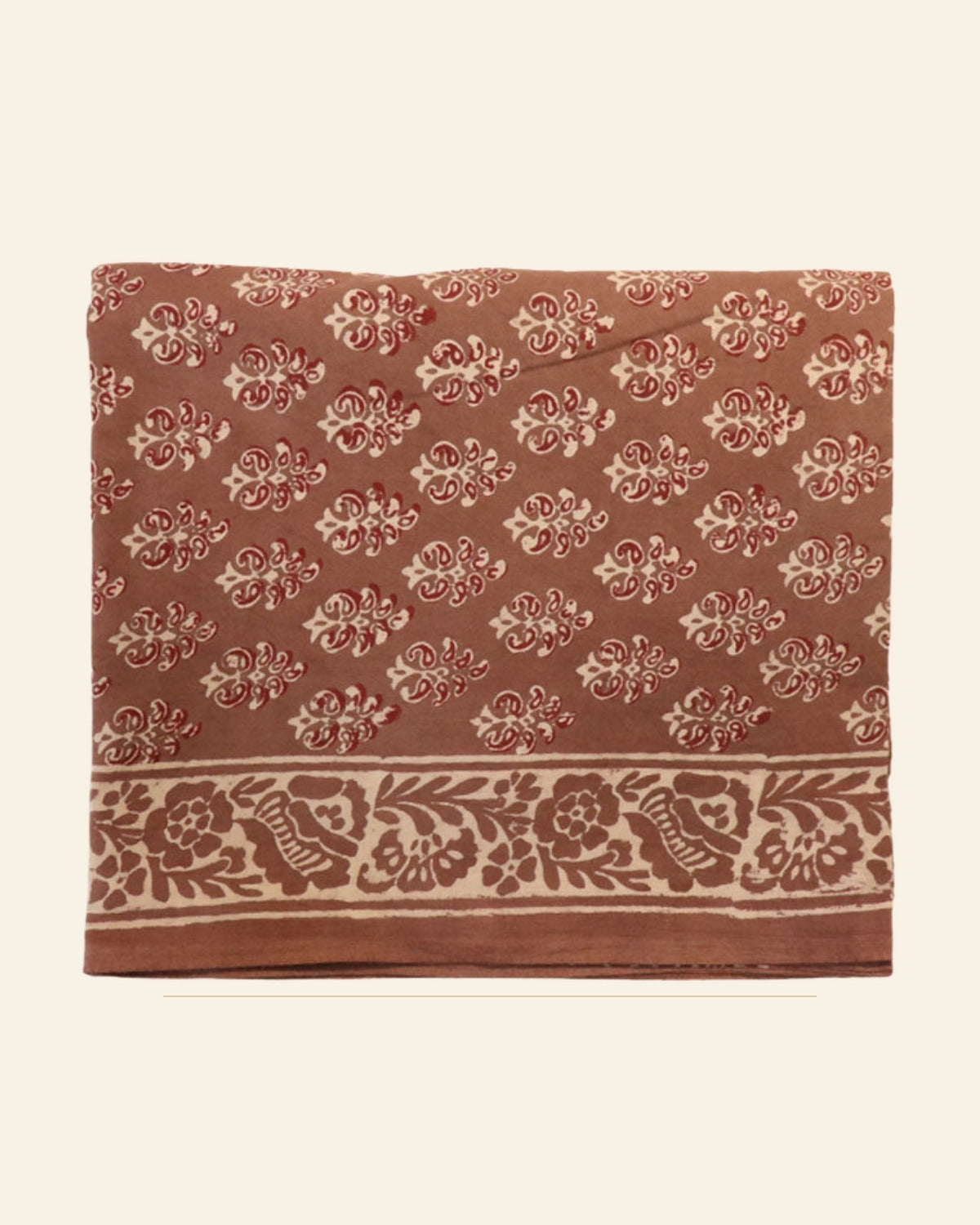Kattha Dabu Print Cotton Dress Material — Saptadhārā studio
