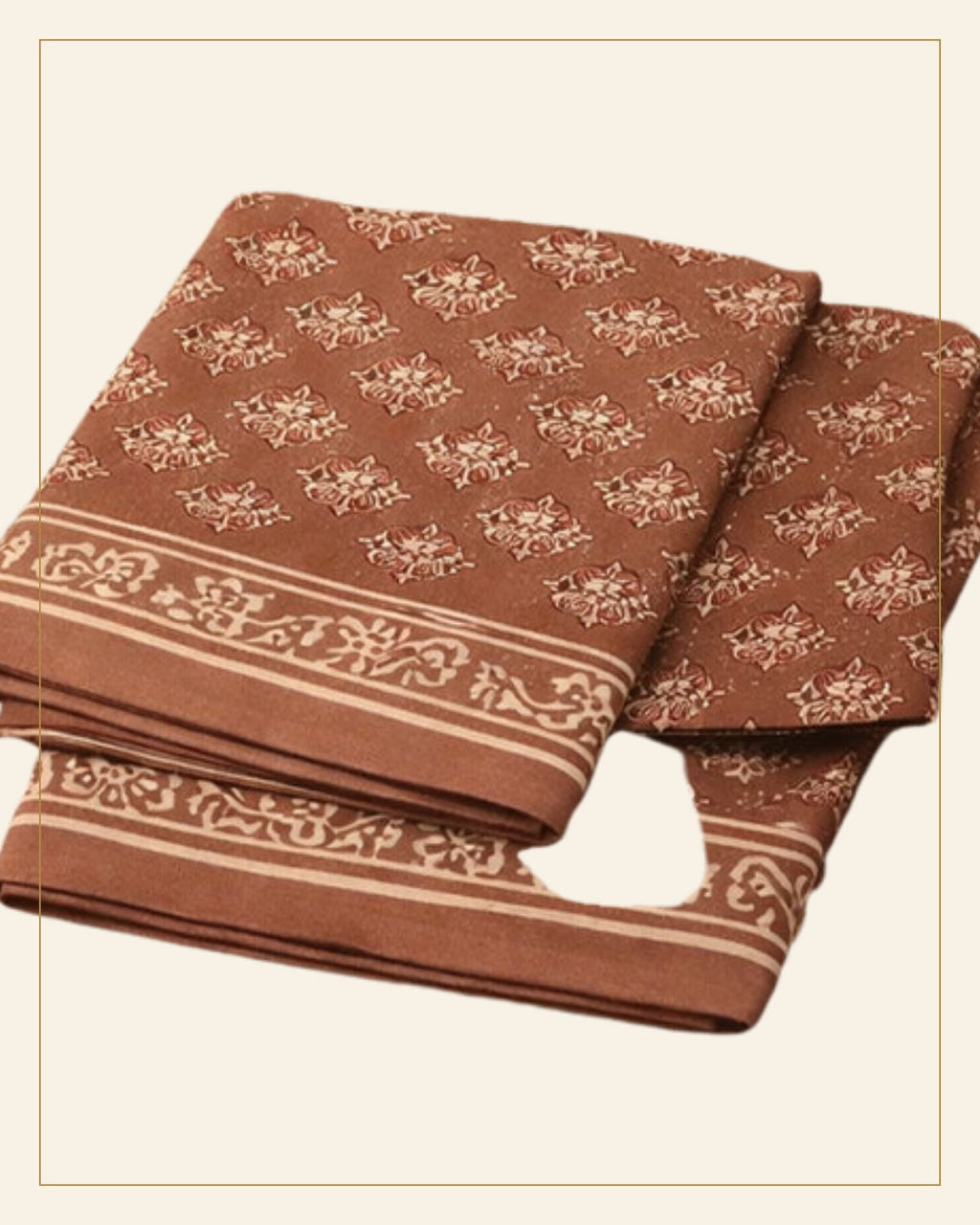 Kattha Dabu Print Cotton Dress Material — Saptadhārā detail