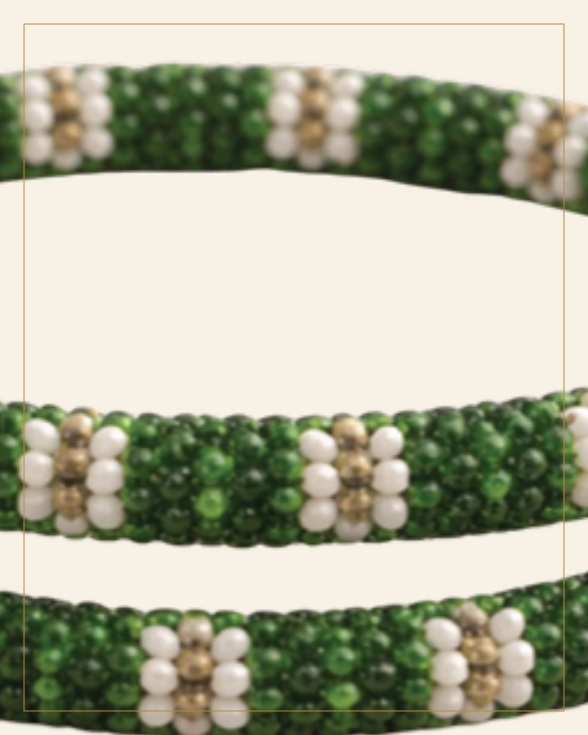 Handcrafted Beaded Bangles – Traditional Ethnic Jewelry (Set of 1) — Saptadhārā detail