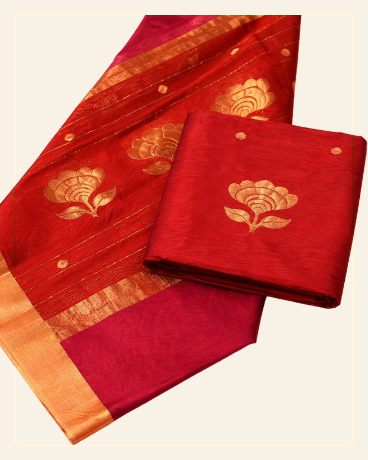 Handwoven Unstitched Chanderi Suit Set (Silk & Mercerised Cotton) — Saptadhārā detail