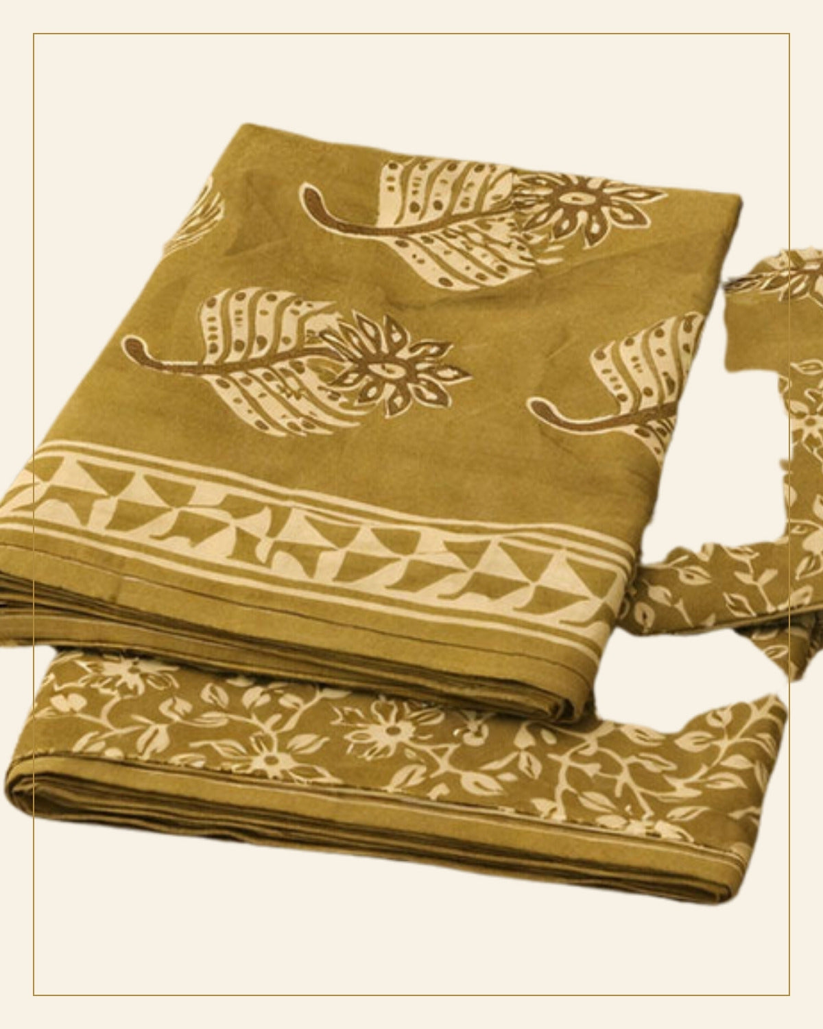 Dhani Dabu Print Cotton Dress Material — Saptadhārā detail