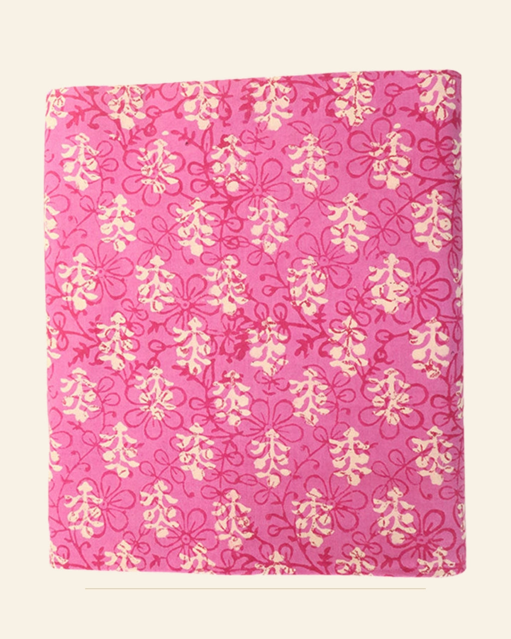 Gulabi Dabu Print Cotton Dress Material — Saptadhārā studio