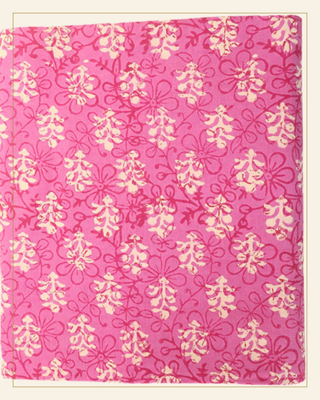 Gulabi Dabu Print Cotton Dress Material — Saptadhārā detail