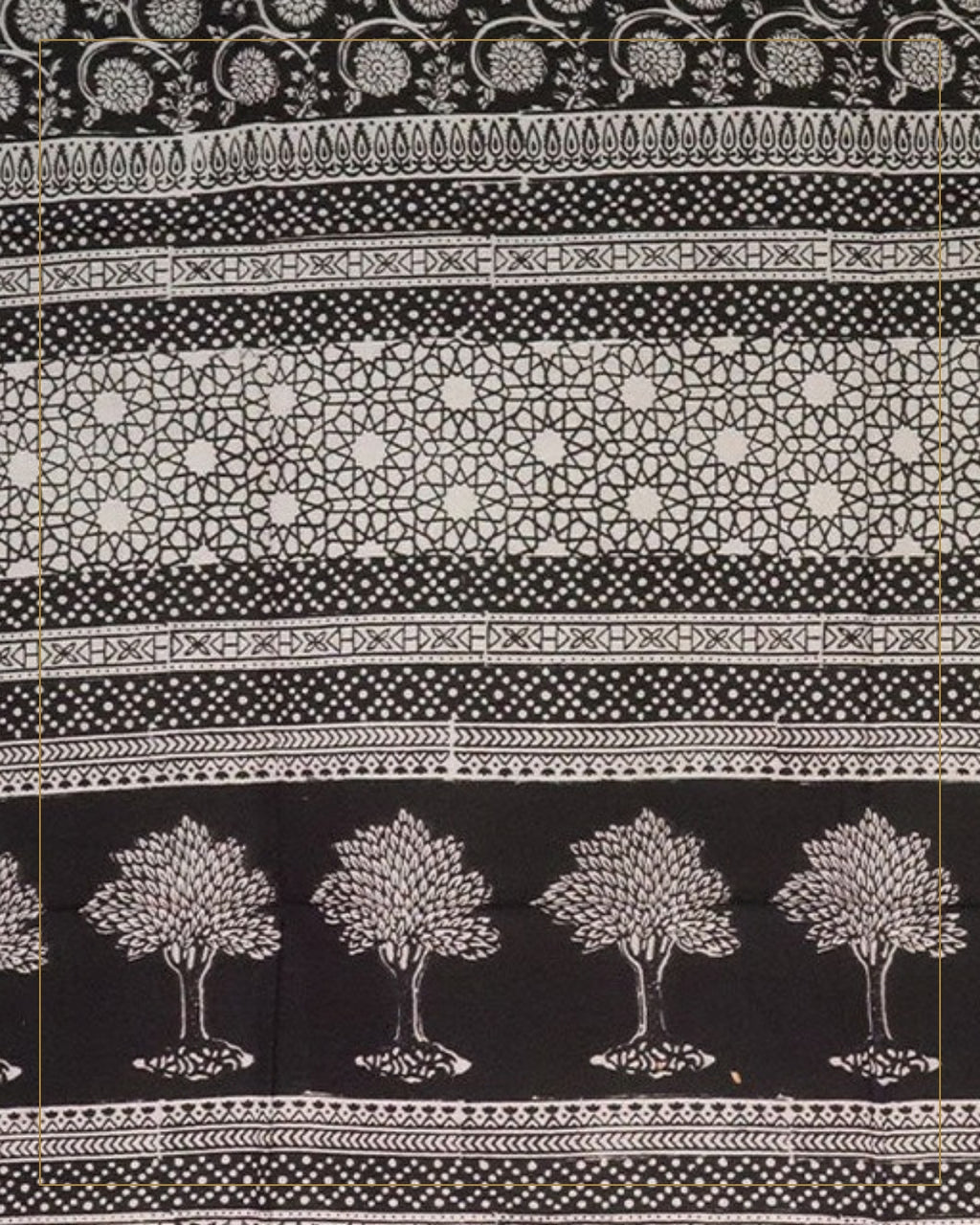 Hand Block Printed Bagh Cotton Dupatta — Saptadhārā studio