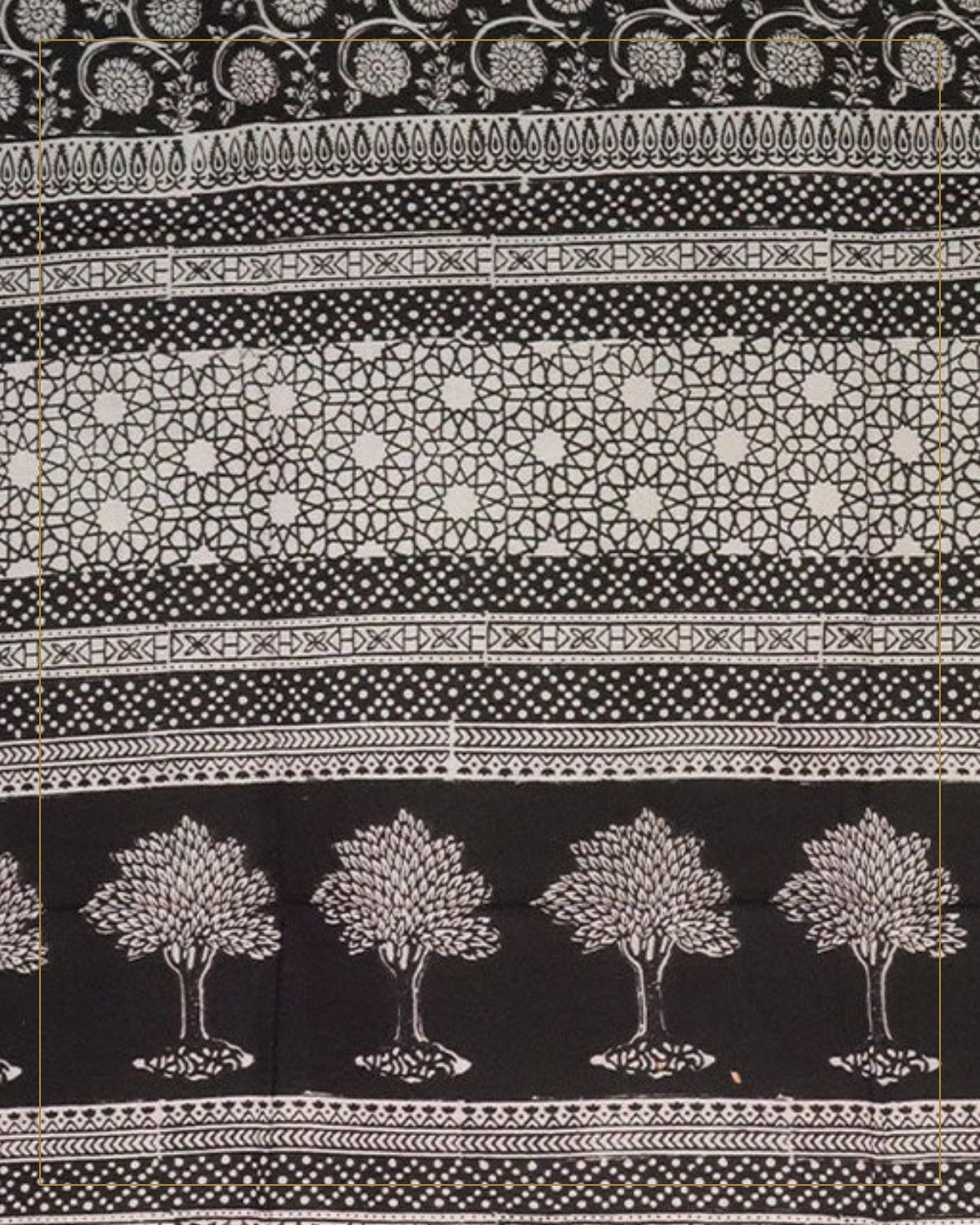 Hand Block Printed Bagh Cotton Dupatta — Saptadhārā studio