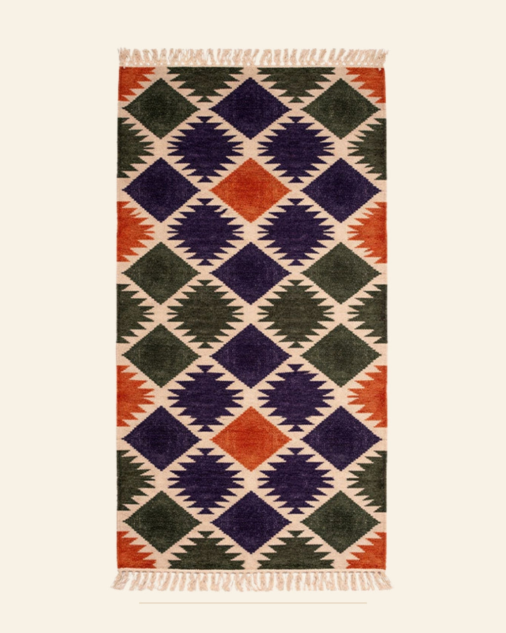 Rangrez Punja Durrie Floor Carpet · Handwoven Rug — Saptadhārā studio