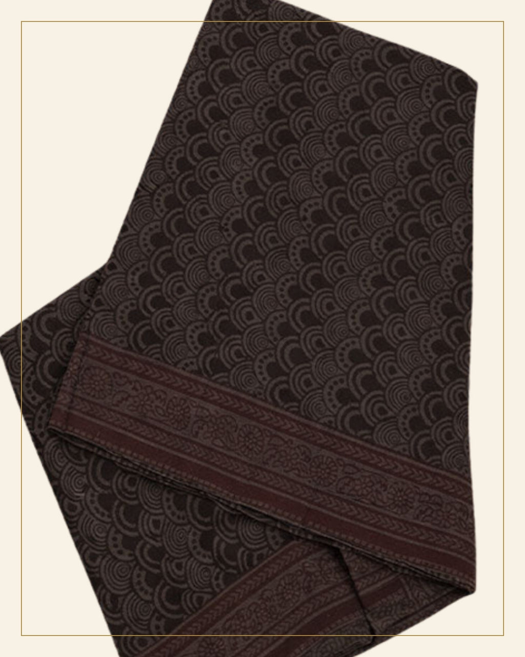 Hand Block Printed Bagh Cotton Dupatta — Saptadhārā detail