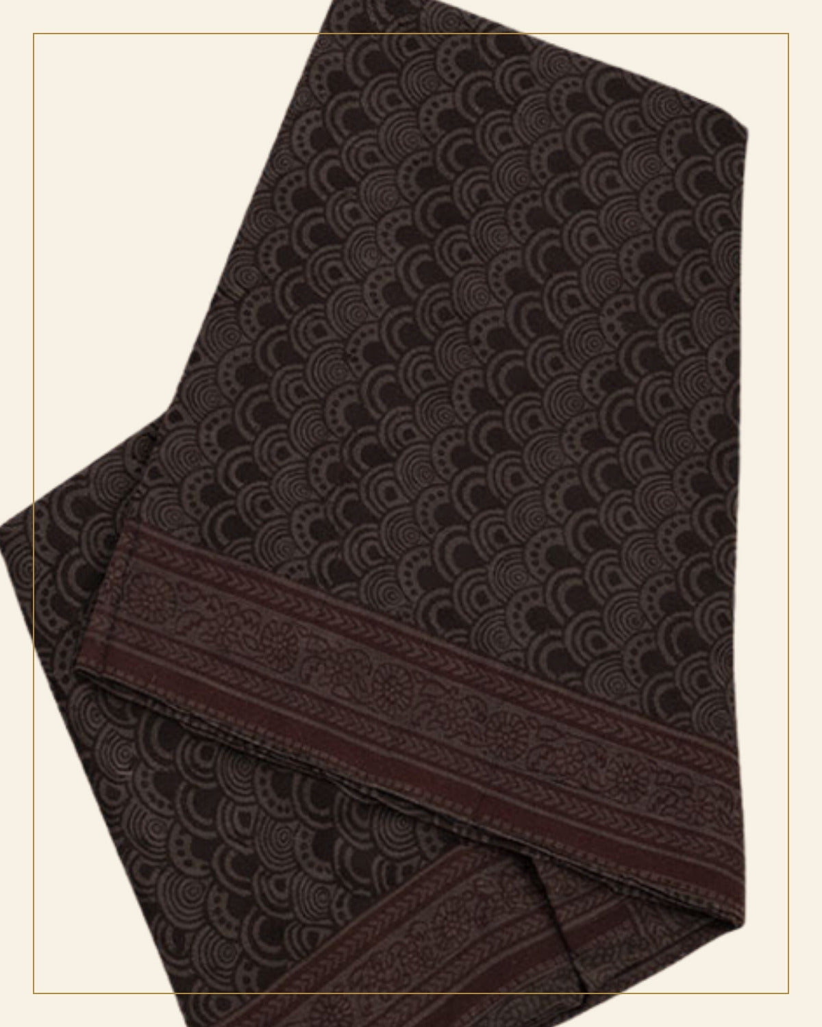 Hand Block Printed Bagh Cotton Dupatta — Saptadhārā detail