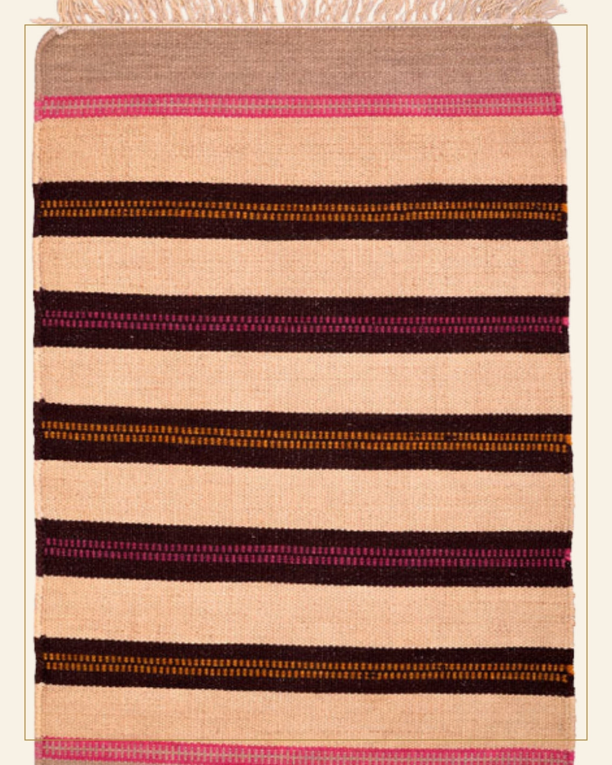 Rangrez Punja Durrie Asan · Handwoven Rug — Saptadhārā detail
