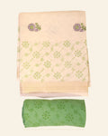 Block Print Neck Design Maheshwari Unstitched Suit Set – 3 Piece — Saptadhārā studio