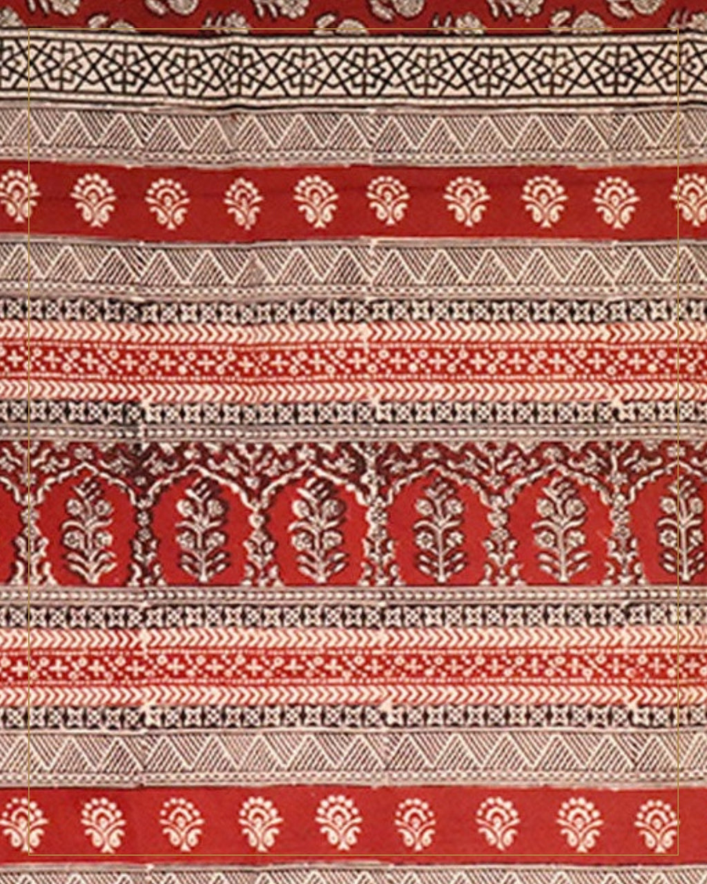 Hand Block Printed Bagh Cotton Dupatta — Saptadhārā studio