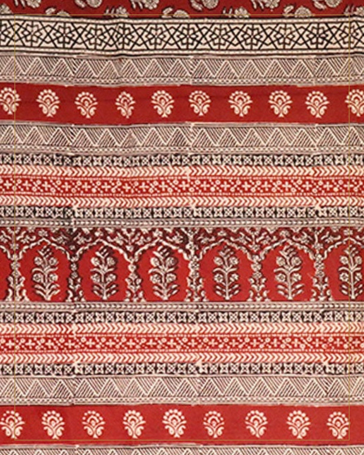 Hand Block Printed Bagh Cotton Dupatta — Saptadhārā studio