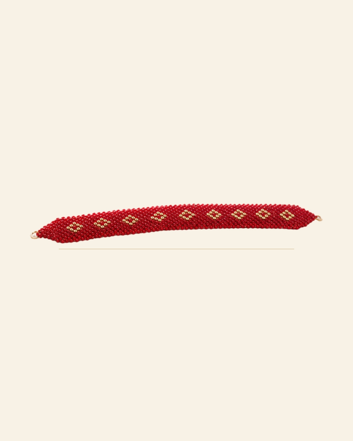 Sindoori Red Beaded Bracelet · Beadwork — Saptadhārā studio