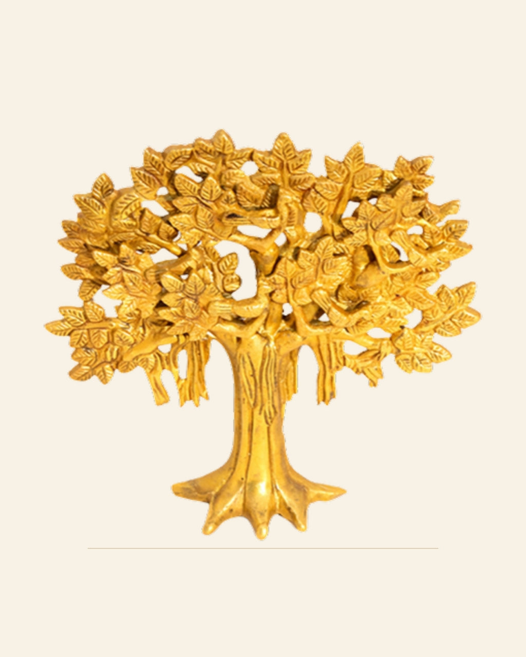 Handcrafted Bell Metal Kalpavriksha Sculpture – Antique  Gold Finish — Saptadhārā studio