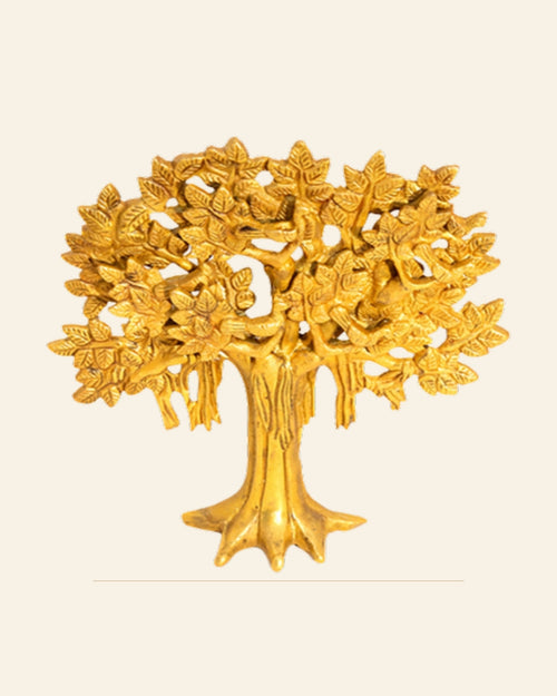 Handcrafted Bell Metal Kalpavriksha Sculpture – Antique  Gold Finish — Saptadhārā studio