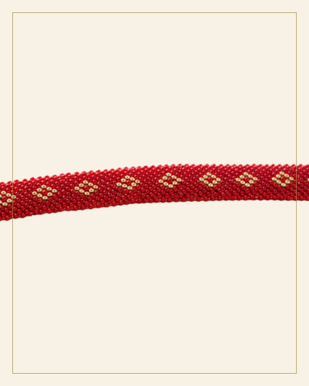 Sindoori Red Beaded Bracelet · Beadwork — Saptadhārā detail