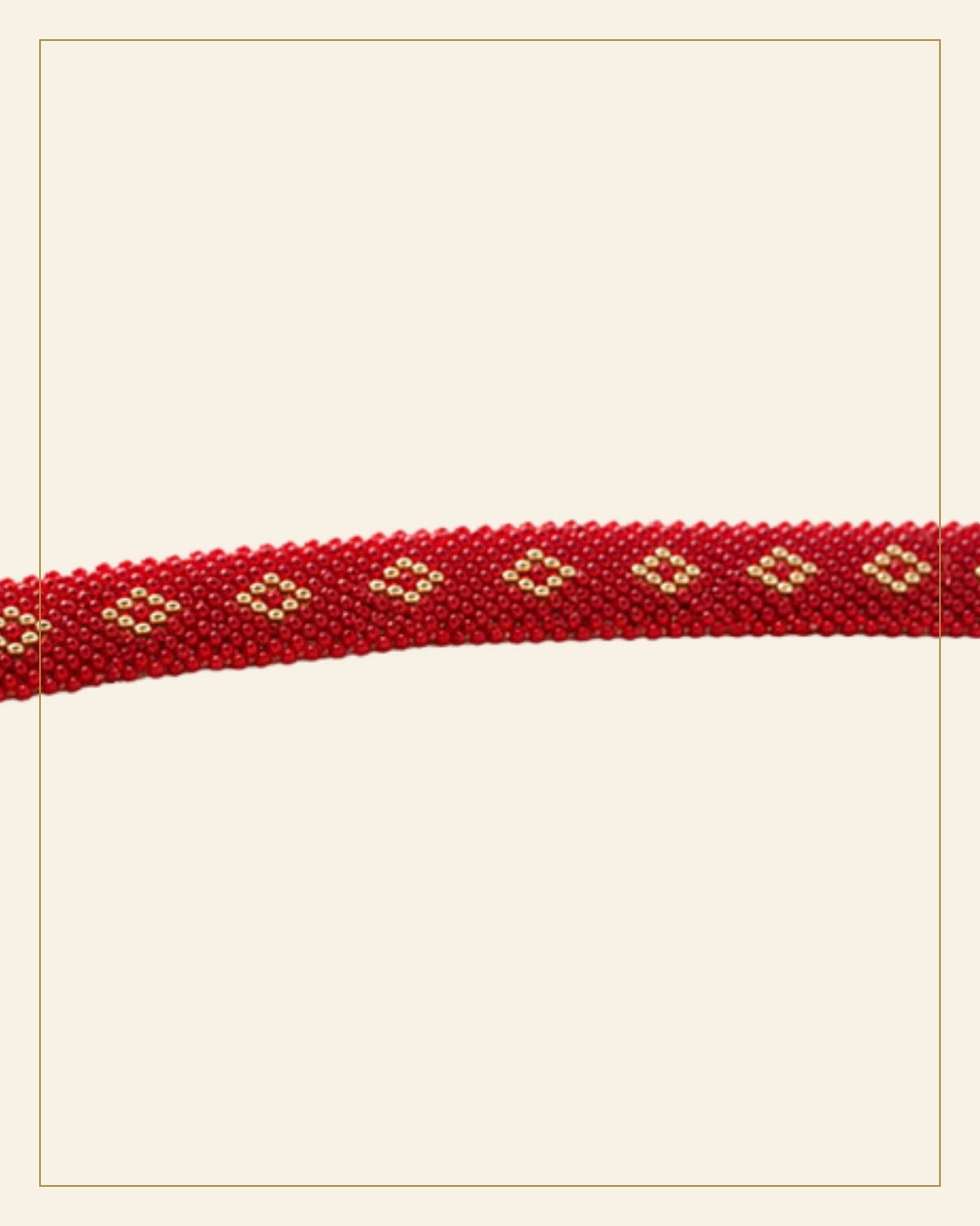 Sindoori Red Beaded Bracelet · Beadwork — Saptadhārā detail
