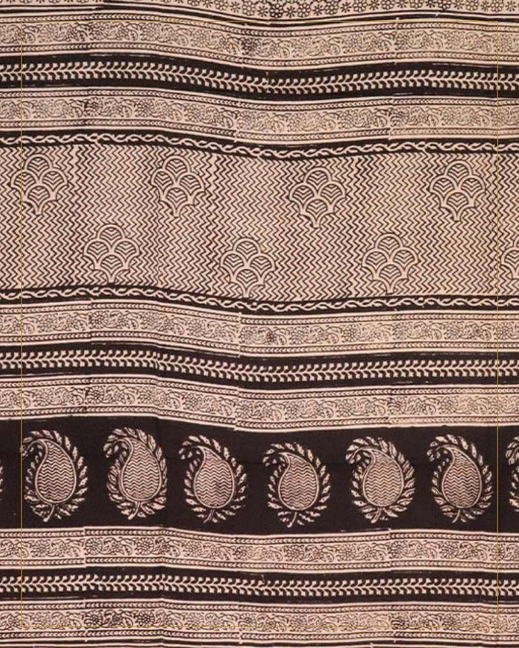 Hand Block Printed Bagh Cotton Dupatta — Saptadhārā studio