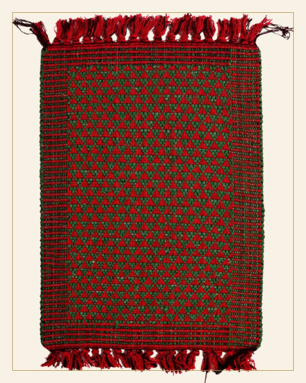 Sindoori Punja Durrie Asan · Handwoven Rug — Saptadhārā detail