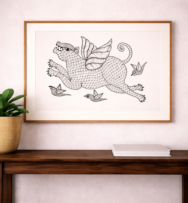 Handcrafted Traditional Gond Painting | Traditional Tribal Folk Art of Madhya Pradesh