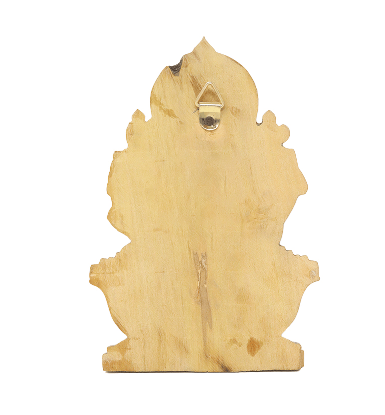 Hand-Carved Solid Teak Wood Lord Ganesha ( Small ) Wall Hanging