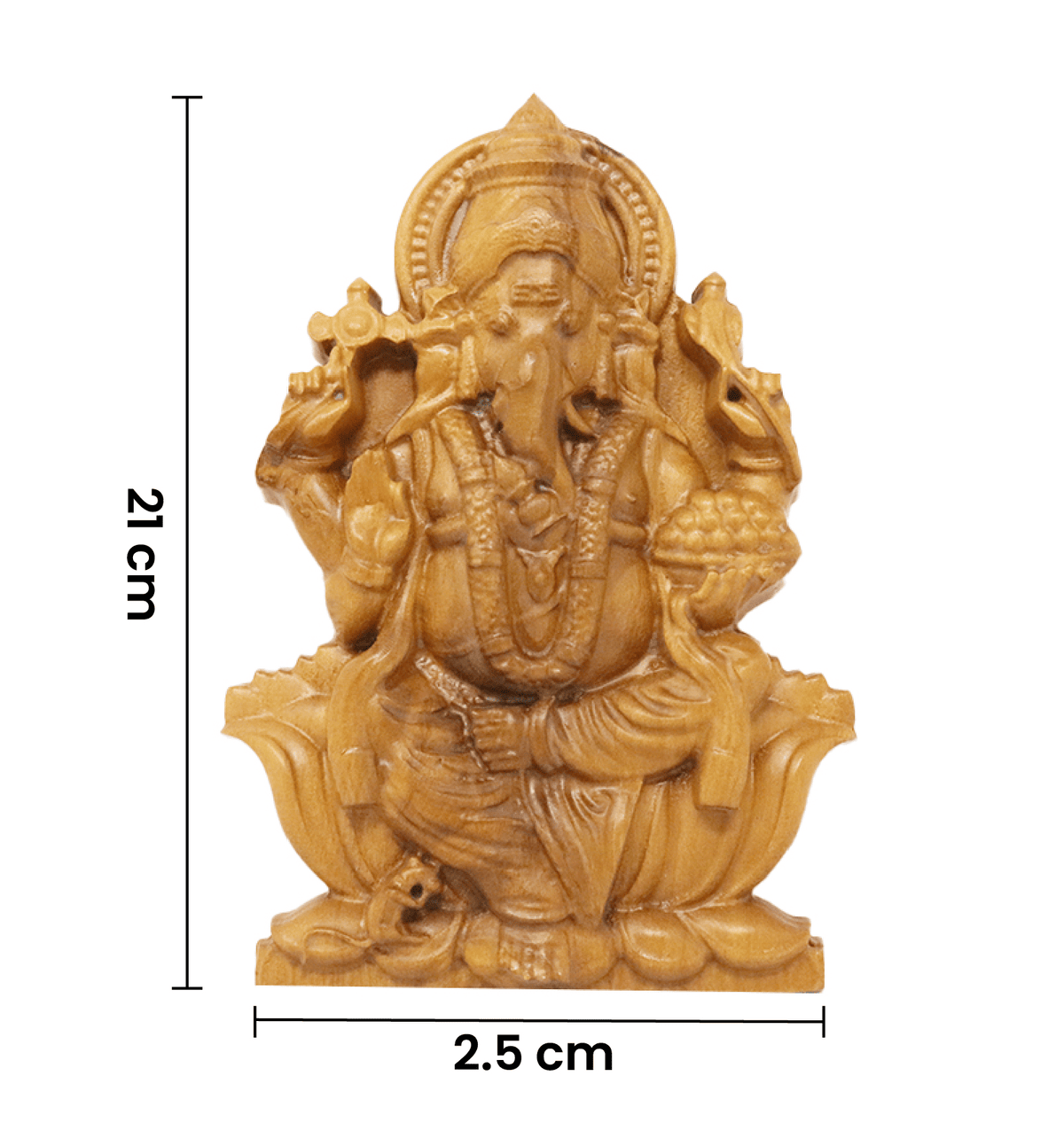 Hand-Carved Solid Teak Wood Lord Ganesha ( Small ) Wall Hanging