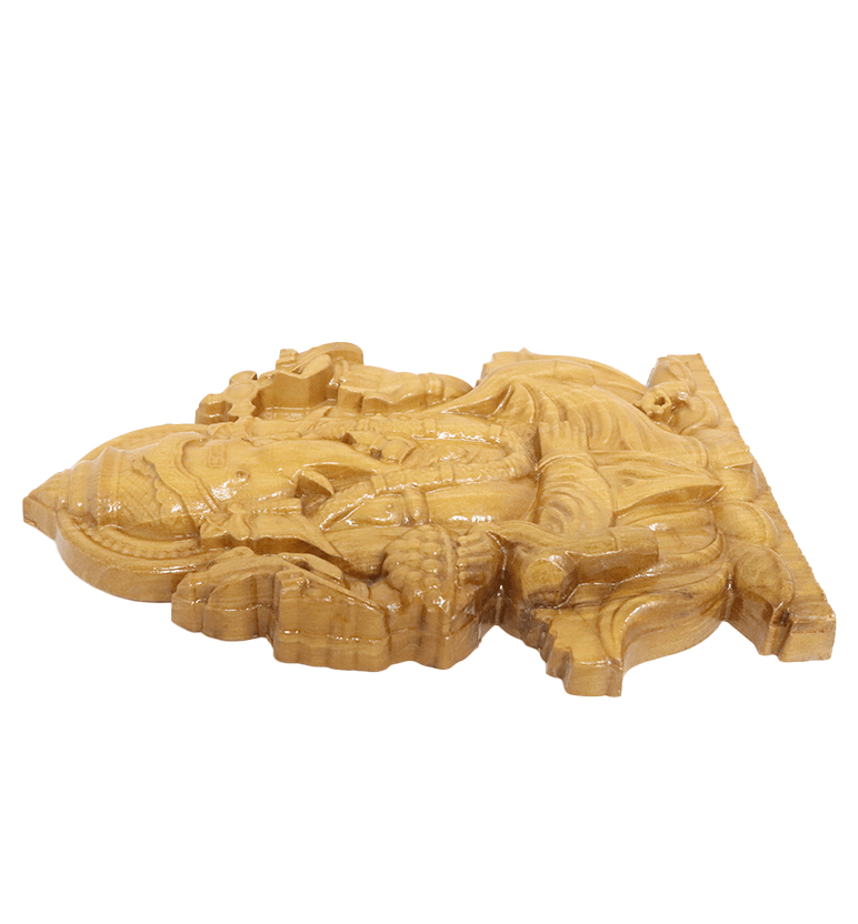 Hand-Carved Solid Teak Wood Lord Ganesha (medium ) Wall Hanging