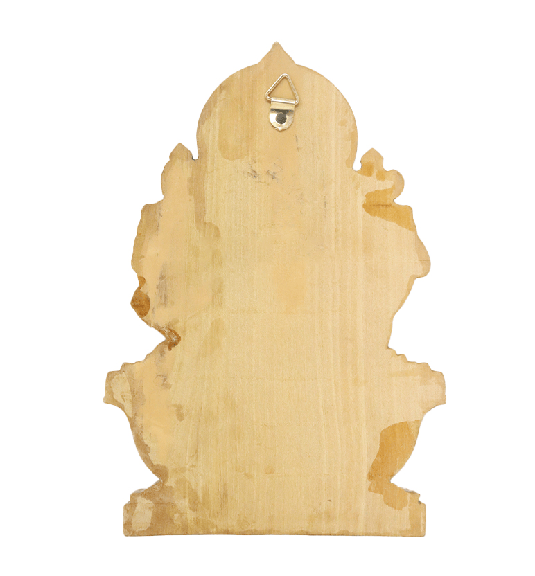 Hand-Carved Solid Teak Wood Lord Ganesha (medium ) Wall Hanging