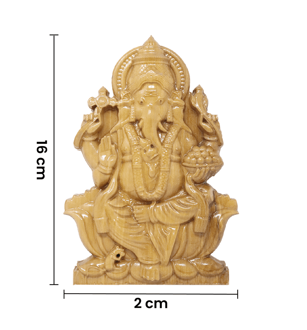 Hand-Carved Solid Teak Wood Lord Ganesha (medium ) Wall Hanging