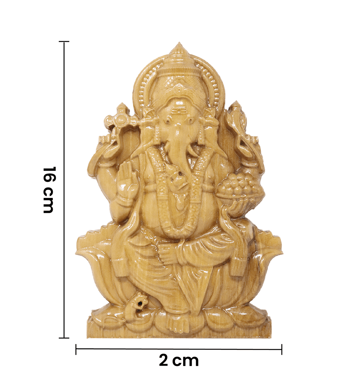Hand-Carved Solid Teak Wood Lord Ganesha (medium ) Wall Hanging