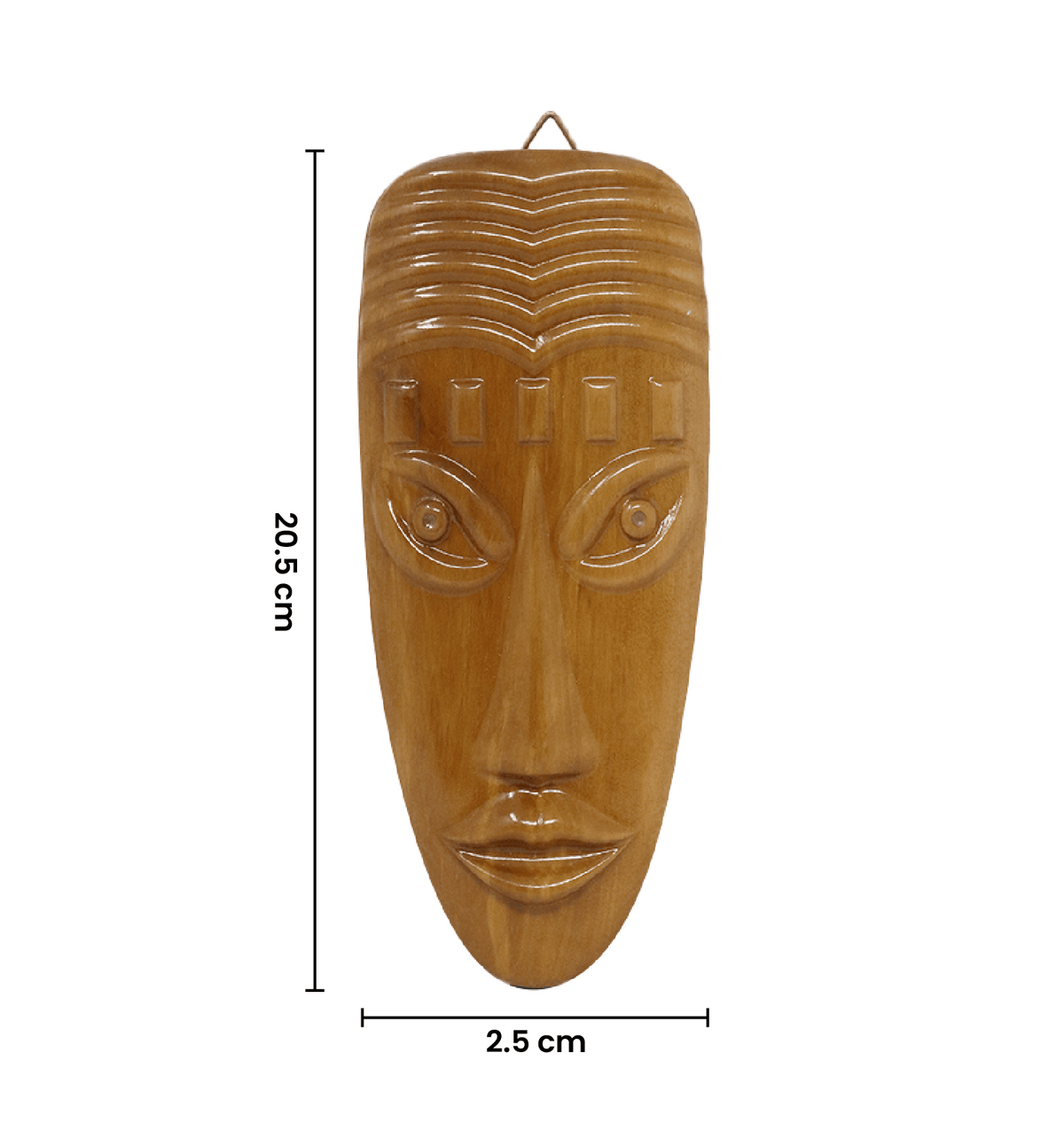 Hand-Carved Solid Teak Wood Tribal Face Mask Wall Hanging (Medium Size)